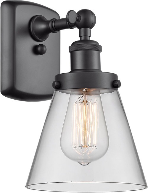 Innovations 916-1W-BK-G62-LED Ballston Small Cone Modern Matte Black LED Sconce Lighting
