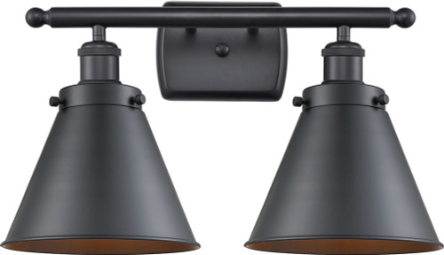 Innovations 916-2W-BK-M13-LED Ballston Appalachian Modern Matte Black LED 2-Light Bathroom Wall Sconce