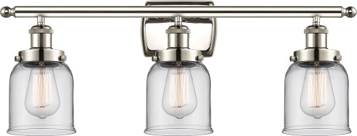 Innovations 916-3W-PN-G52 Ballston Small Bell Contemporary Polished Nickel 3-Light Bathroom Sconce