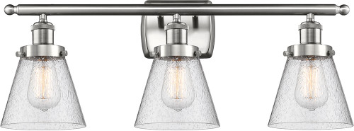 Innovations 916-3W-SN-G64-LED Ballston Small Cone Modern Brushed Satin Nickel LED 3-Light Vanity Lighting