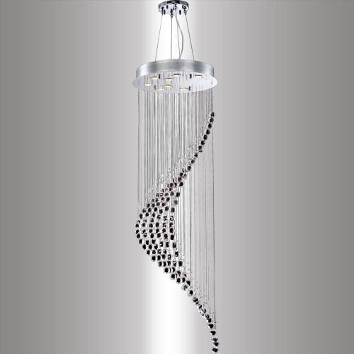 James Moder 40405S2JA Crystal Rain Silver Crystal Multi Ceiling Light Pendant