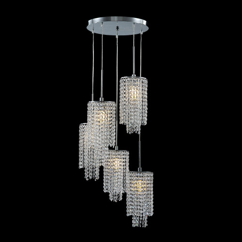 James Moder 41045S22 Contemporary Collection Silver Multi Pendant Lamp