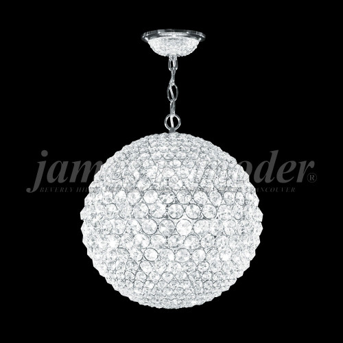 James Moder 95936S22 Sun Sphere Crystal Silver 20" Hanging Lamp