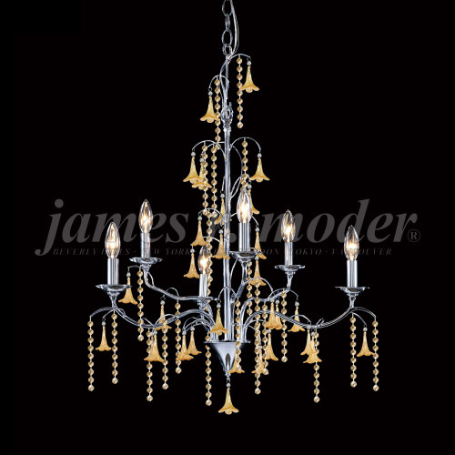 James Moder 96326S2EE Murano Crystal Silver Chandelier Light