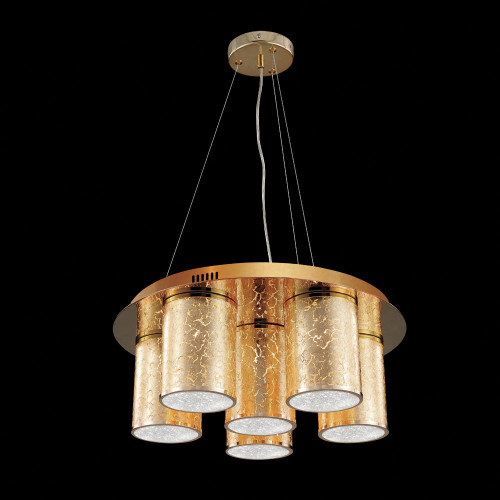 James Moder 96706G22LED Gold Leaf Collection Contemporary Gold LED Mini Hanging Chandelier