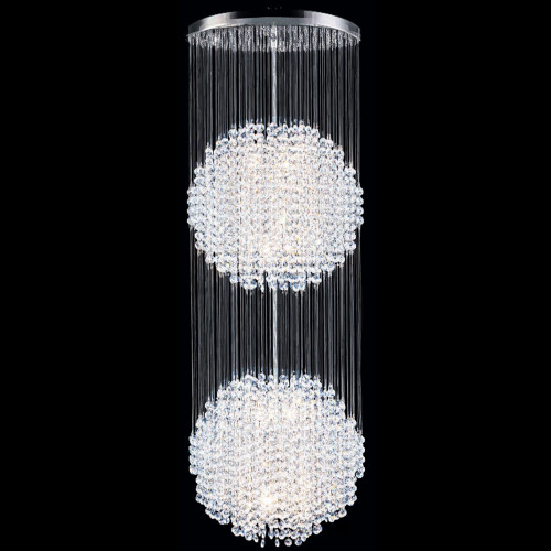 James Moder 96962S22 Continental Fashion Silver Crystal Multi Pendant Hanging Light