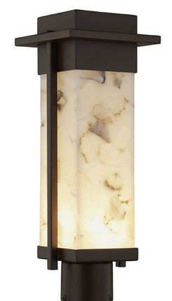 Justice Design ALR-7542W Alabaster Rocks! Pacific Contemporary LED Outdoor Post Lamp