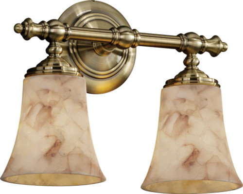 Justice Design ALR-8522-20 Alabaster Rocks! Traditional Round Flared 2-Light Bathroom Light