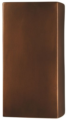 Justice Design CER-0955W Ambiance Large Rectangle Contemporary Ceramic LED Outdoor Wall Light Sconce