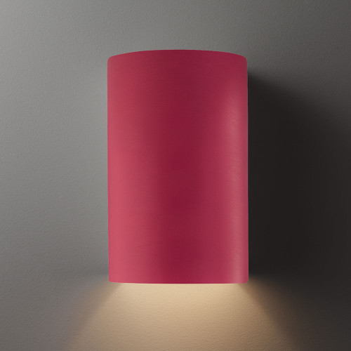 Justice Design CER-1260 Ambiance Large Cylinder Modern Ceramic LED Wall Sconce Light