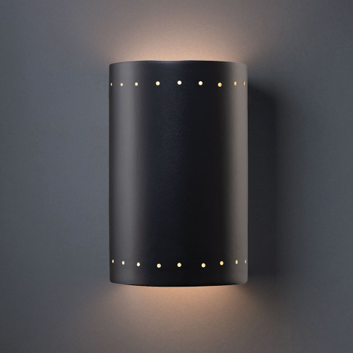 Justice Design CER-1295W Ambiance Large Cylinder Modern Ceramic LED Outdoor Lamp Sconce