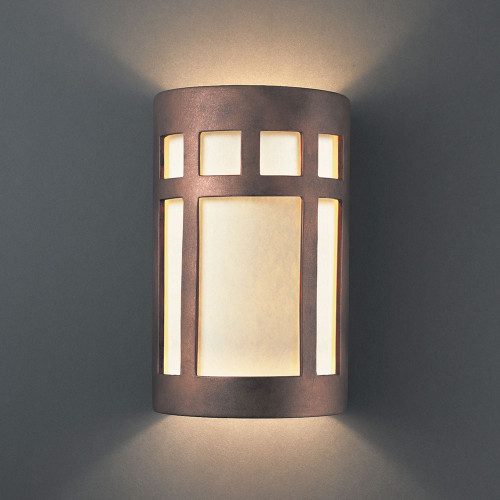 Justice Design CER-5345 Ambiance Small Prairie Window Modern Ceramic LED Wall Light Sconce
