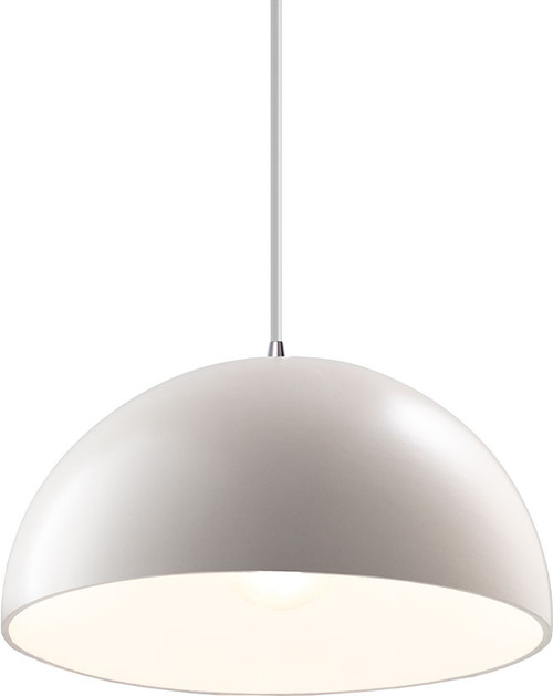 Justice Design CER-6250-MAT-CROM-WTCD Radiance Dome Modern Matte White Pendant Lighting