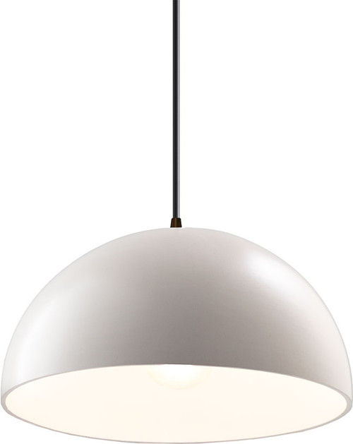 Justice Design CER-6250-MAT-DBRZ-BKCD Radiance Dome Modern Matte White Hanging Light