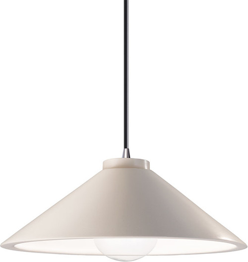 Justice Design CER-6240-MAT-CROM-BKCD Radiance Flare Contemporary Matte White LED Pendant Lamp