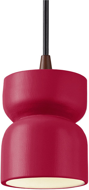 Justice Design CER-6500-CRSE-DBRZ-BKCD Radiance Cerise Mini Hanging Lamp
