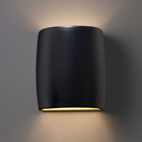 Justice Design CER-8857W Ambiance Small Wide Cylinder Modern Ceramic LED Outdoor Wall Lamp