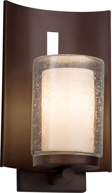 Justice Design CLD-7591W-10-DBRZ Clouds Embark Contemporary Dark Bronze Exterior Light Sconce
