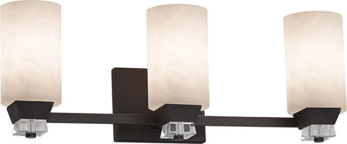 Justice Design CLD-8473 Clouds Ardent Contemporary 3-Light Bathroom Vanity Light