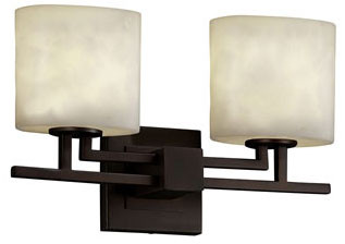 Justice Design CLD-8702 Clouds Aero Contemporary 2-Light Bathroom Light Fixture