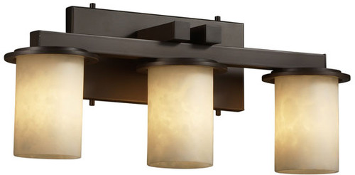 Justice Design CLD-8773-10 Clouds Dakota Modern Cylinder 3-Light Vanity Lighting