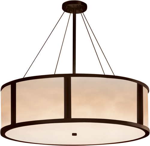 Justice Design CLD-9547-DBRZ Clouds Tribeca Contemporary Dark Bronze 48" Drum Hanging Lamp