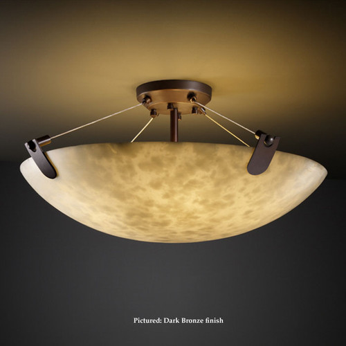 Justice Design CLD-9612-35 U-Clips Transitional Round Bowl Cloud Glass Ceiling Lamp