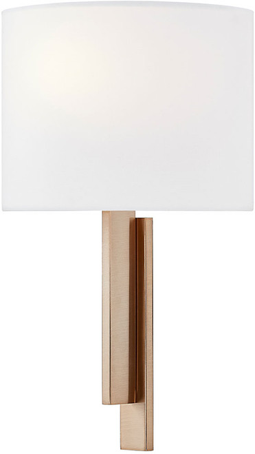 Justice Design FAB-4332-WHTE-BRSS Woven Fabric Hamilton EVOLV Modern Brushed Brass Wall Mounted Lamp