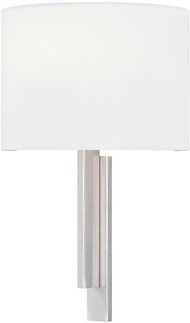 Justice Design FAB-4332-WHTE-NCKL Woven Fabric Hamilton EVOLV Contemporary Brushed Nickel Sconce Lighting