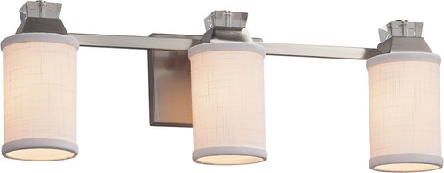 Justice Design FAB-8473 Textile Ardent Contemporary 3-Light Bath Lighting Sconce