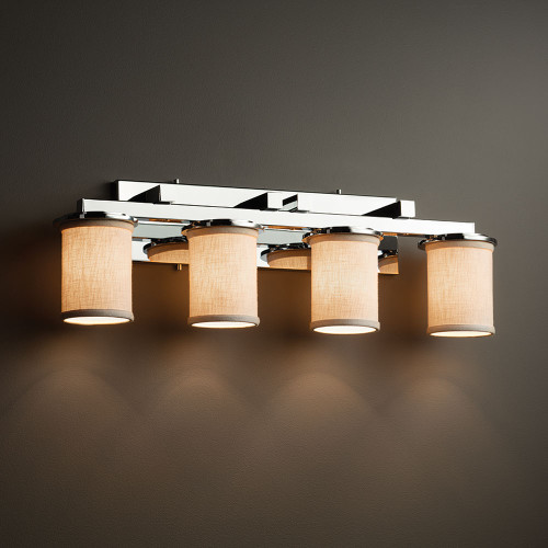 Justice Design FAB-8774 Dakota Textile 4-Light Bath Lighting Sconce