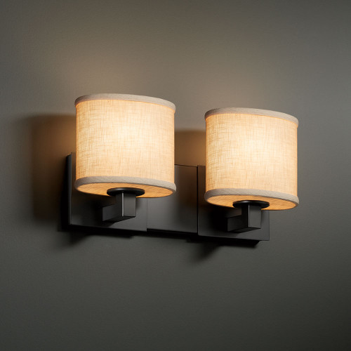 Justice Design FAB-8922 Modular Textile 2-Light Bathroom Wall Light Fixture