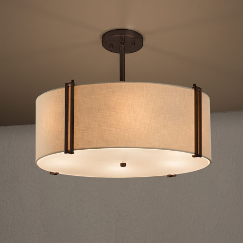 Justice Design FAB-9511 Reveal Textile Drum Drop Lighting