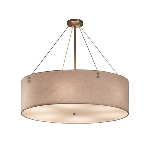 Justice Design FAB-9537-WHTE Textile Finials Drum Pendant Lamp