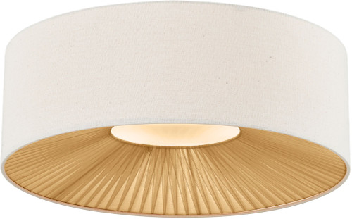 Justice Design FAB-9582-CREM-MBLK Woven Fabric Warren EVOLV Modern Matte Black 24" Ceiling Light