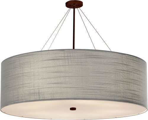 Justice Design FAB-9599-GRAY-DBRZ Textile Classic Dark Bronze 60" Drum Pendant Light