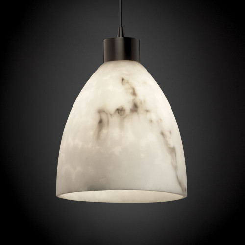 Justice Design FAL-8814 LumenAria™ Faux Alabaster 10.5" Wide Mini Ceiling Pendant Light
