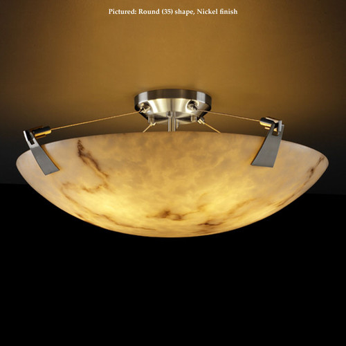 Justice Design FAL-9632 Tapered Clips Small LumenAria Faux Alabaster 27 Inch Wide Overhead Light