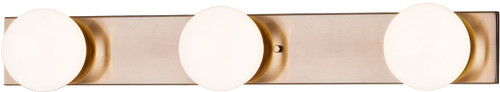 Justice Design FSN-4043-CLOP-BRSS Fusion Luna Contemporary Brushed Brass LED 3-Light Bathroom Vanity Light