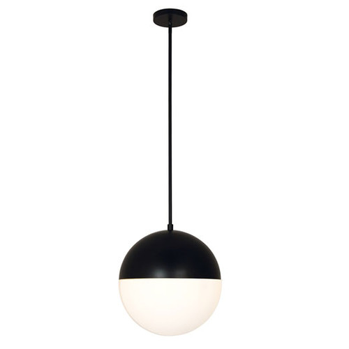 Justice Design FSN-4152-OPAL-MBLK Fusion Ion Contemporary Matte Black Drop Ceiling Light Fixture