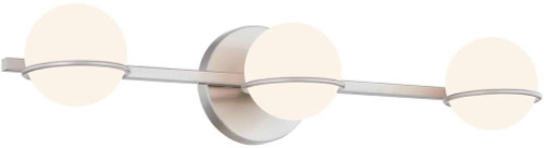 Justice Design FSN-4163-OPAL-NCKL Textile Centric Contemporary Brushed Nickel LED 3-Light Bathroom Sconce