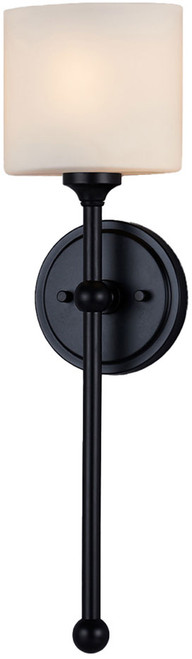 Justice Design FSN-4331-OPAL-MBLK Fusion Sequoia Modern Matte Black Wall Sconce Light