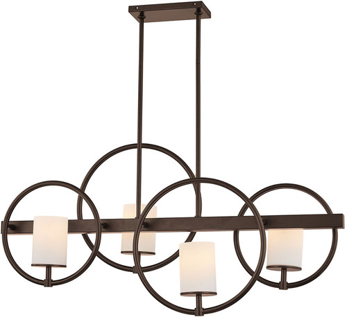 Justice Design FSN-4370-OPAL-DBRZ Fusion Cirque Contemporary Dark Bronze Island Light Fixture