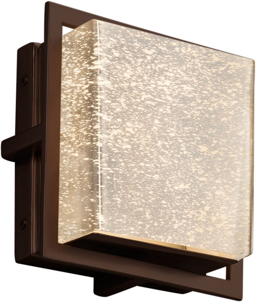 Justice Design FSN-7561W-MROR-DBRZ Fusion Avalon Modern Dark Bronze LED Exterior Square Light Sconce