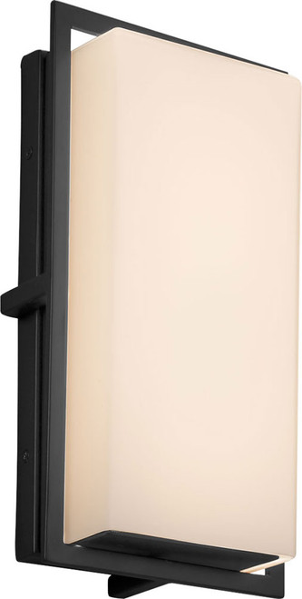 Justice Design FSN-7562W-OPAL-MBLK Fusion Avalon Contemporary Matte Black LED Outdoor Small Wall Sconce