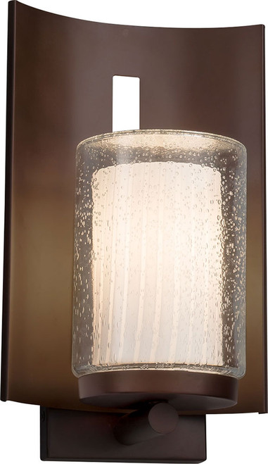 Justice Design FSN-7591W-10-RBON-DBRZ Fusion Embark Contemporary Dark Bronze Outdoor Wall Lighting Sconce