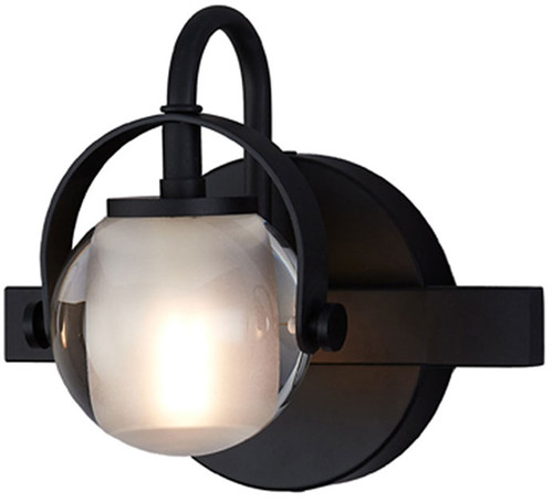 Justice Design FSN-8061-CLOP-MBLK Fusion Conduit Modern Matte Black LED Wall Lamp