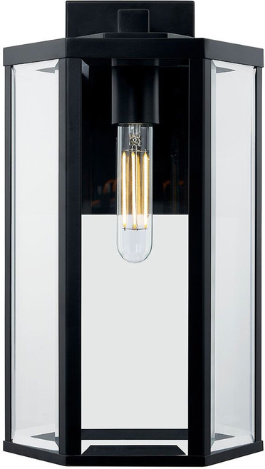 Justice Design FSN-7672W-CLER-MBLK Woven Fabric Classic EVOLV Contemporary Matte Black Outdoor Lighting Wall Sconce