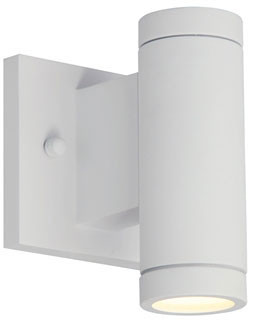 Justice Design NSH-4110W-WHTE No Shade Material Portico Contemporary Matte White LED Outdoor Wall Light Fixture