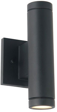 Justice Design NSH-4111W-MBLK No Shade Material Portico Contemporary Matte Black LED Exterior Lighting Wall Sconce